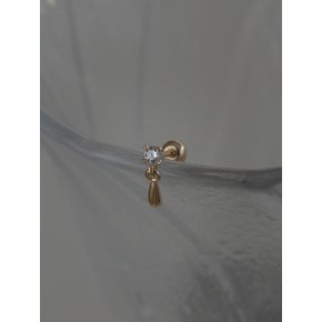 14k cubic with drop piercing