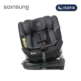 순성 아크 올인원 아이사이즈 회전형 카시트 ISOFIX 블랙 / 선쉐이드+아기자기랩 소프트의자