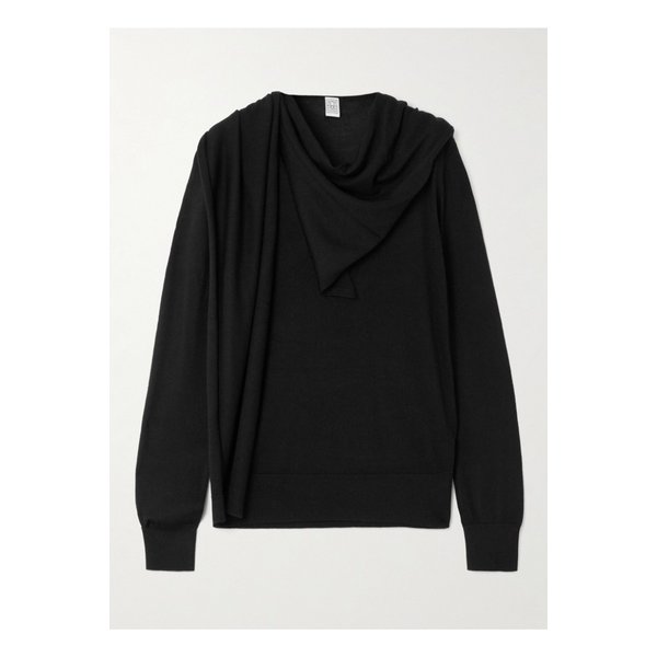 드레이프 울 실크 혼방 스웨터 블랙 1647597343134936