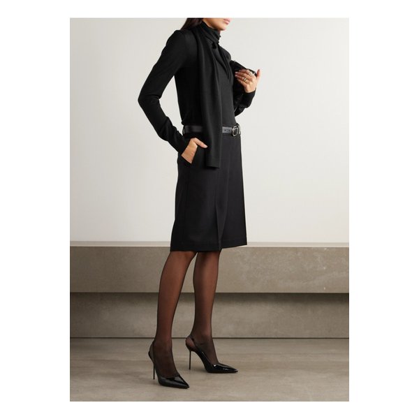 드레이프 울 실크 혼방 스웨터 블랙 1647597343134936