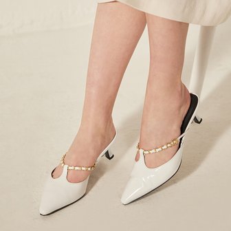 브리아나 Vintage Chain Mule_White