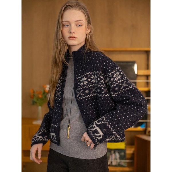 DD_Ice traces knit cardigan_NAVY