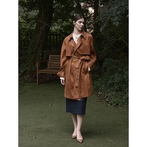 스웨이드 하프 트렌치 카멜 SUEDE HALF TRENCH CAMEL