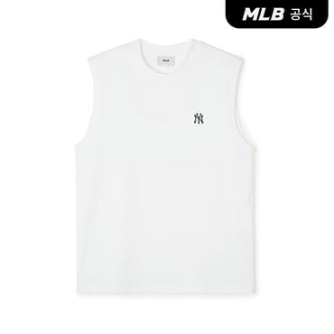 MLB [코리아공식] 베이직 스몰로고 쿨테크 나시 티셔츠 NY (White)