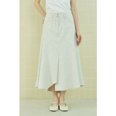 LAFEL 라펠소로브 린넨 블렌드 데님 스커트 LOMS218