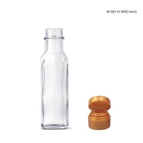 유리병 투명 참기름병 120ml FN120S 사각 오일용기