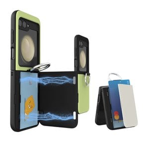 iCover 마그네틱 도어 갤럭시 Z플립5 SM- F731폰 카드수납+핑거링 범퍼 케이스
