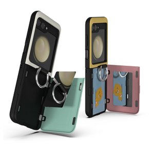 iCover 마그네틱 도어 갤럭시 Z플립5 SM- F731폰 카드수납+핑거링 범퍼 케이스