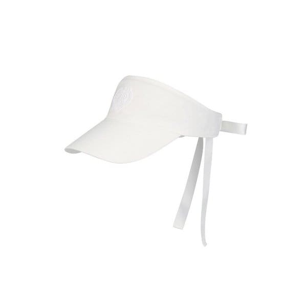NEW HEART LOGO SATIN RIBBON SUN VISOR_White