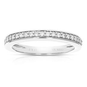 5395731 Vir Jewels 1/4 cttw 22 Stones Round Cut Lab Grown Diamond Wedding Band .925 Sterli