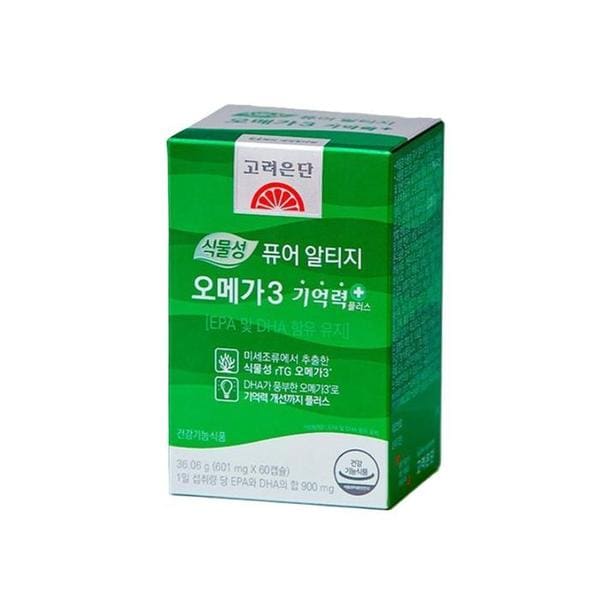 고려은단 식물성 퓨어 알티지 오메가3 기억력+ 2개월분 60캡슐 x 2개 (S35230708)