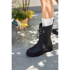 [정채연착용] 여성 블랙 Devlin 미들 레인부츠