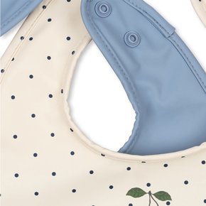 국내공식 콩제슬래드 디너 빕 턱받이 2팩 NAVY DOT RAIN WASHED
