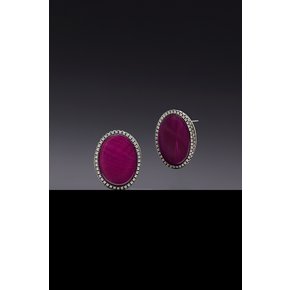 Mullberry Purple Mother of Pearl Earrings [Option-Earclip귀찌]