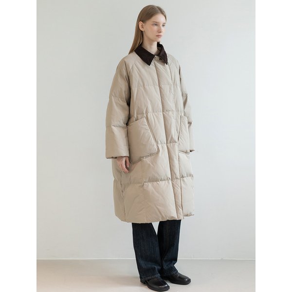 Oversized Coloring Long Padded Jacket_2color