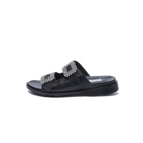 Square Crystal Slippers_Black