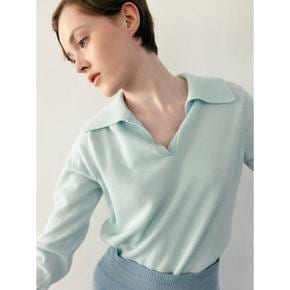 [Spirit] Wool Vneck Open Collar Pullover  Mint (WE3951C34L)