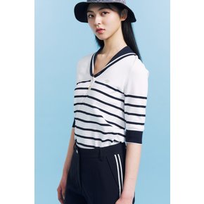 STRIPE SAILOR COLLAR KNIT_A24AKT105