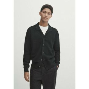 4455949 Massimo Dutti BUTTONED TEXTURED - Cardigan black