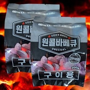 원콜 n7253C2C836 바베큐숯 200g 2개 구이용 참숯 캠핌용 취사용품