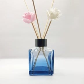 130ml 심플스퀘어 (블루 정사각) 디퓨저용기 (블랙캡포함)