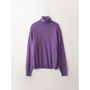 Cashmere turtle neck knit (Purple)