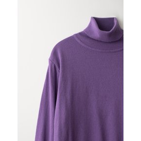 Cashmere turtle neck knit (Purple)