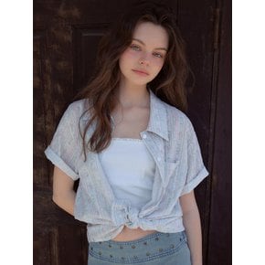 Vintage Floral Half Shirt_Pink(OB6SH03)