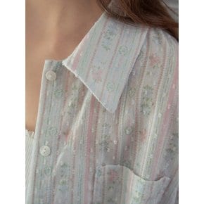 Vintage Floral Half Shirt_Pink(OB6SH03)