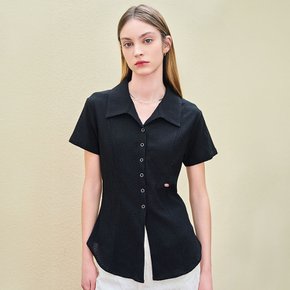 WOMAN 텍스처드 하프 셔츠 [BLACK] / WBD2L03514
