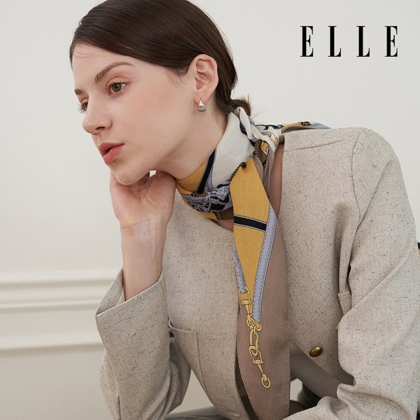 [정상가 69,000원] 엘르 체스터 울실크 롱 스카프 SE449T308