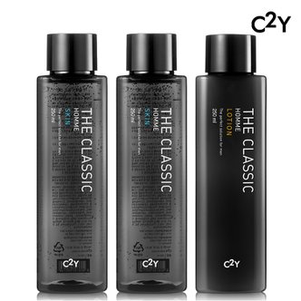 C2Y 더클래식 옴므 남성화장품 에프터쉐이브 220ml, 스킨 2개+ 로션 1개 세트