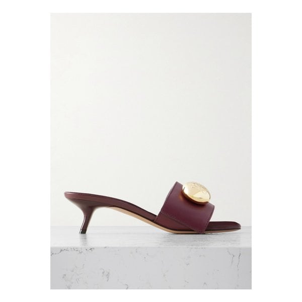 페블 가죽 뮬 버건디 46376663162858906