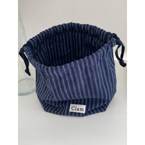 string pouch _ Navy stripe