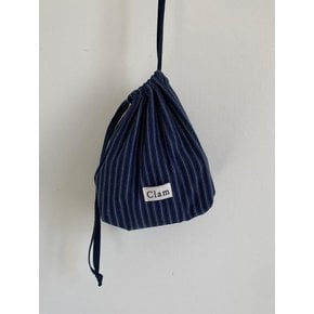 string pouch _ Navy stripe