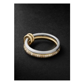 Virgo Petite Gold and Silver Diamond Ring 골드