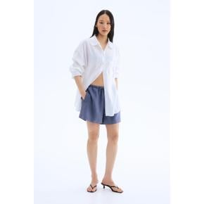 리넨 블렌드 드로스트링 쇼츠 도브 블루 1259173006