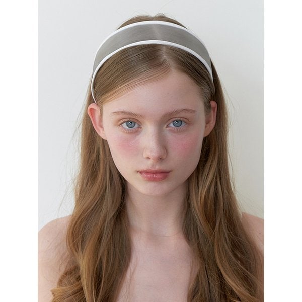 mesh line head band - white