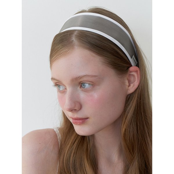 mesh line head band - white