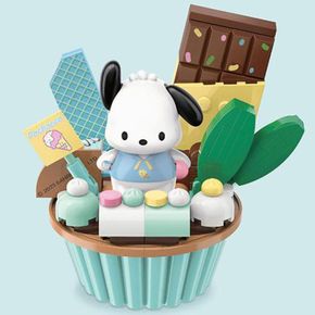 산리오 블럭 포차코 민트초코 컵케이크 모형 생활용품 수집품 프라모델 피규어 장난감 인형 블록