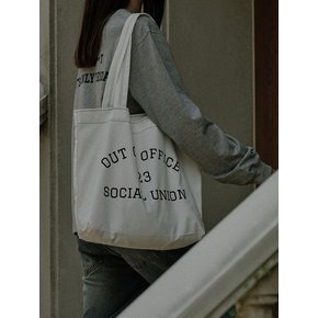 Out of office eco bag_white/navy