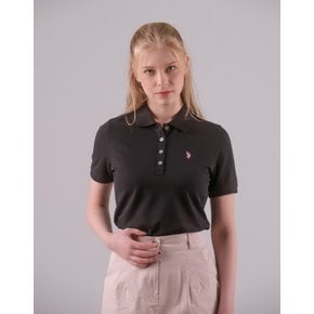 [U.S. POLO ASSN.] 24SS 블랙 레귤러핏 반팔 피케티셔츠 여성