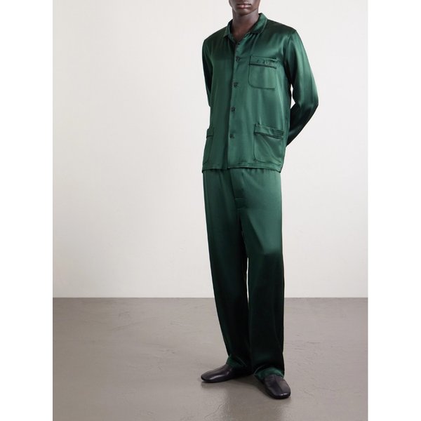 앙팡 리쉬 데프리메 로고 자수 실크 새틴 파자마 세트 46376663162916345