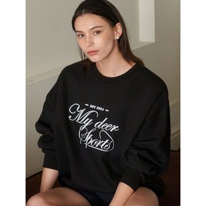 24SS Lettering Logo sweatshirt_ Black