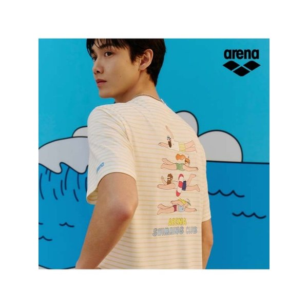 ARENA x 전황일 유니 스트라이프 래쉬가드 A6BC1RR93LYL