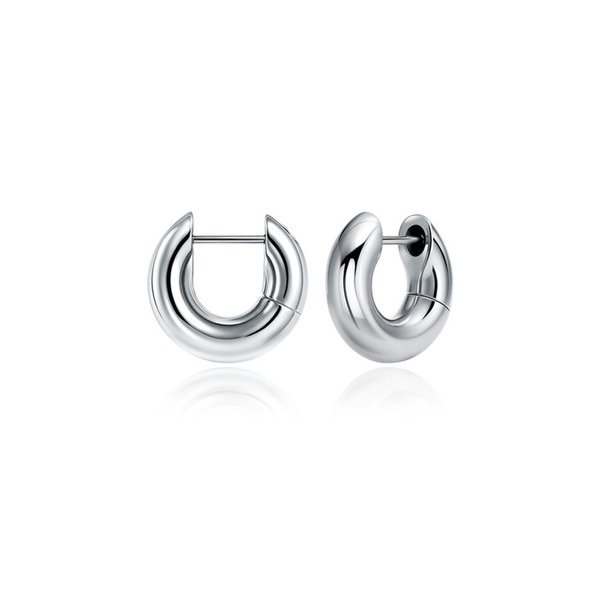 (실버925)5mm Hollow Round Hoop Earrings - S
