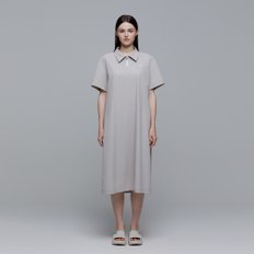 N242WOP920 아델리 경량 우븐 스트레치 카라 원피스 MOURNING BEIGE