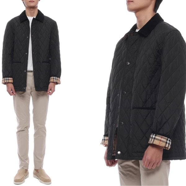 [부산점] 25FW 남성 코듀로이 나일론 퀼팅 재킷 (8110356 BLACK 25F)