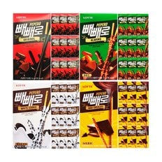  빼빼로 4종 혼합 40갑 (초코 54g 누드초코 50g 아몬드 37g 화이트쿠키 37g)