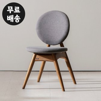 벤티스가구 에든 고무나무 원목 패브릭 의자 식탁 1인용 체어 등받이 있는 CHAIR(딥그레이)